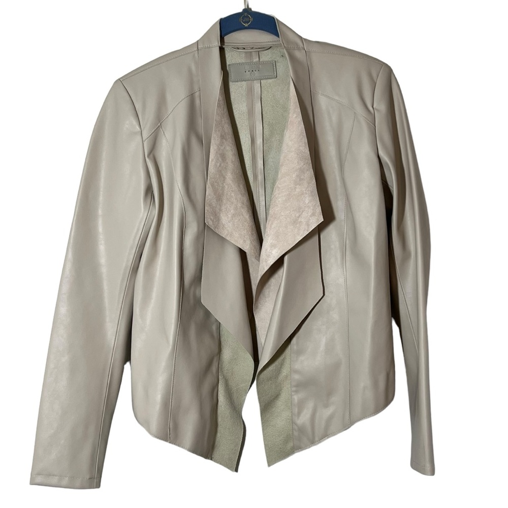 Blank NYC Faux Leather Open Front Drape Jacket Women’s XS Moto